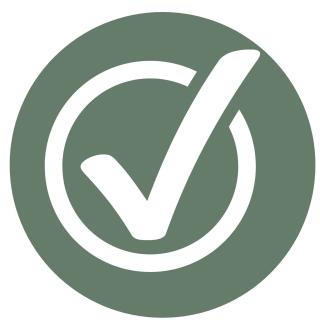Grön cirkel med vitt check-tecken